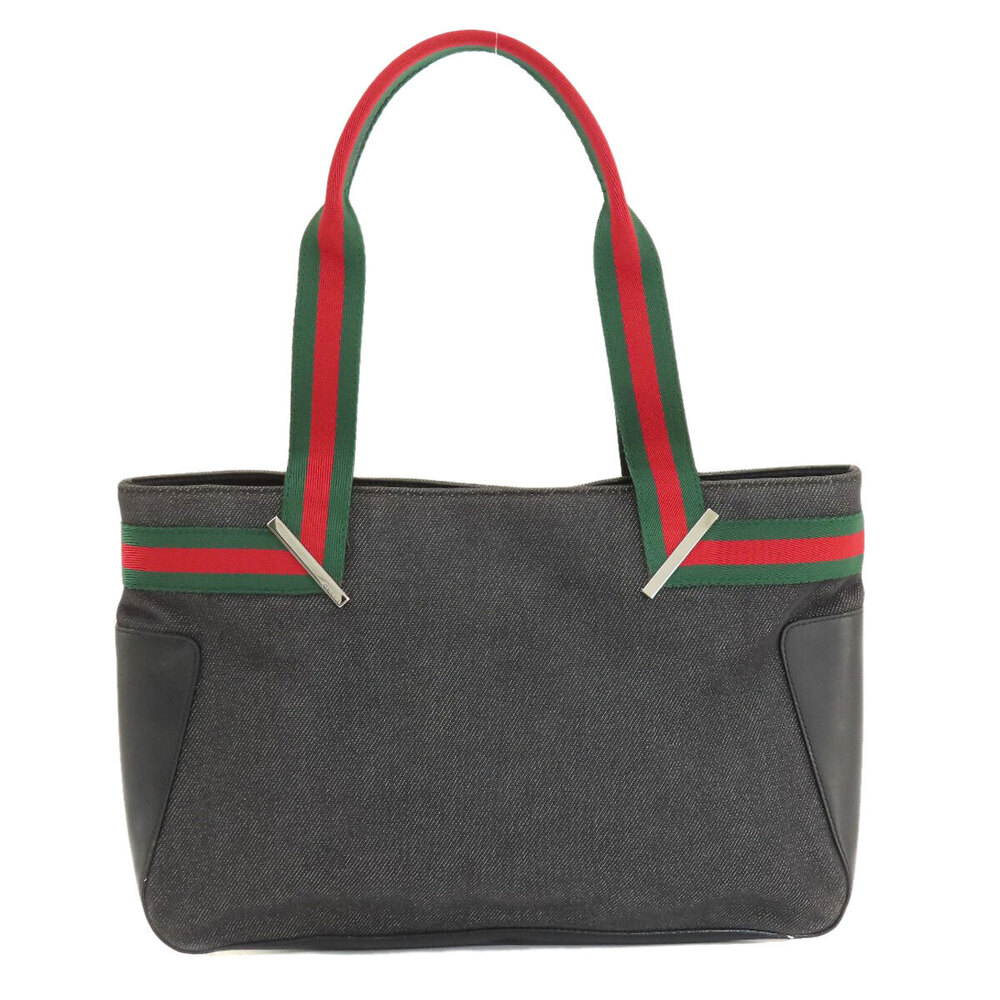 Gucci Sherry Handbag Canvas Leather Black - Picture 11 of 11